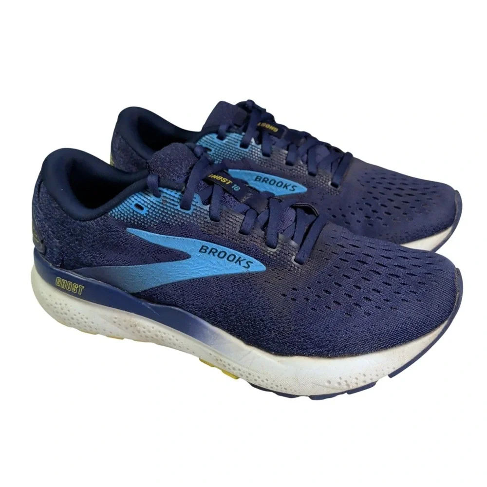 Brooks Ghost 16 Shoes Mens Size 8D Blue Running Sneakers Cushioned Comfort
